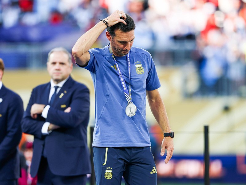 Emotional Scaloni unsure over next step following Argentina's final defeat
