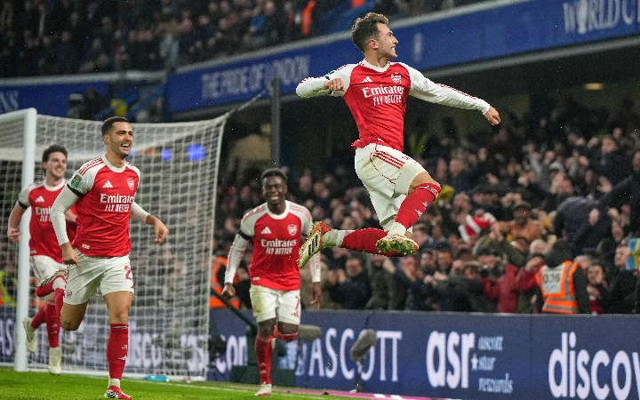 Arsenal take EFL Cup first-leg edge over Chelsea as Garnacho keeps semi-final alive
