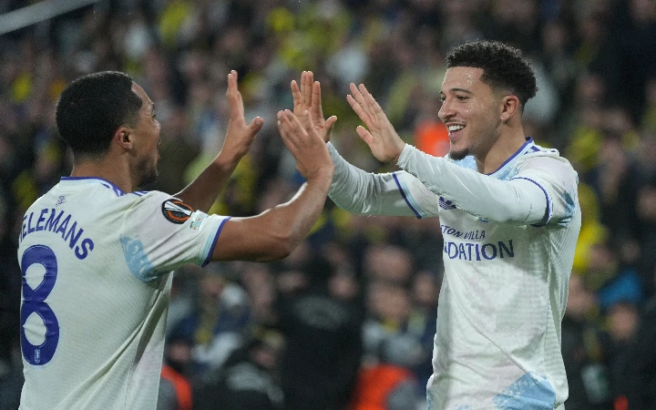 Sancho nets first Villa goal to seal Europa League top eight finish
