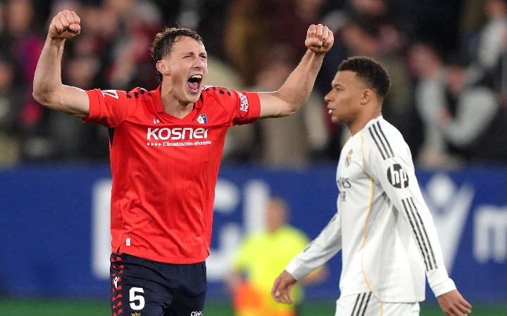 Raul Garcia strikes late as Osasuna shock Real Madrid 2-1 to blow LaLiga title race open